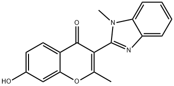 7-hydroxy-2-methyl-3-(1-methyl-1H-benzo[d]imidazol-2-yl)-4H-chromen-4-one Structure