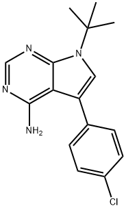 5-(4-氯苯基)-7-(叔丁基)-7H-吡咯并[2,3-D]嘧啶-4-胺,309739-67-1,结构式