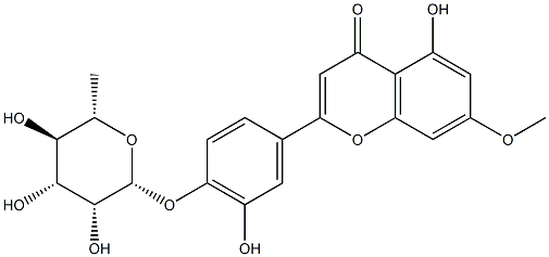 4'-[(6-Deoxy-β-L-mannopyranosyl)oxy]-3',5-dihydroxy-7-methoxyflavone Structure