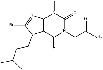 2-(8-bromo-7-isopentyl-3-methyl-2,6-dioxo-2,3,6,7-tetrahydro-1H-purin-1-yl)acetamide,313530-92-6,结构式