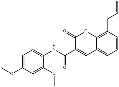 8-allyl-N-(2,4-dimethoxyphenyl)-2-oxo-2H-chromene-3-carboxamide 化学構造式