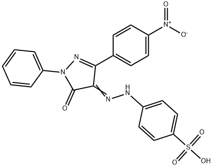 4-[2-[1,5-dihydro-3-(4-nitrophenyl)-5-oxo-1-phenyl-4H-pyrazol-4-ylidene]hydrazinyl]-benzenesulfonic acid sodium salt hydrate, 314291-83-3, 结构式