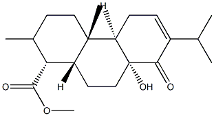 1-Phenanthrenecarboxylic acid, 1,2,3,4,4a,4b,5,8,8a,9,10,10a-dodecahyd ro-8a-hydroxy-1,4a-dimethyl-7-(1-methylethyl)-8-oxo-, methyl ester, [1 -(1alpha,4abeta,4balpha,8aalpha,10aalpha)]- Struktur