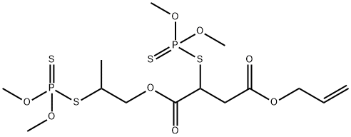 2-[(Dimethoxyphosphinothioyl)thio]succinic acid 4-allyl=1-[2-[(dimethoxyphosphinothioyl)thio]propyl] ester 结构式