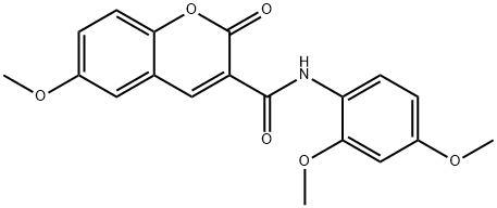 N-(2,4-dimethoxyphenyl)-6-methoxy-2-oxo-2H-chromene-3-carboxamide Struktur