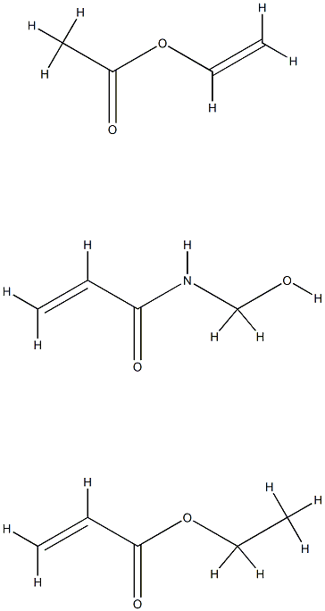 2-Propenoic acid, ethyl ester, polymer with ethenyl acetate and N-(hydroxymethyl)-2-propenamide 化学構造式