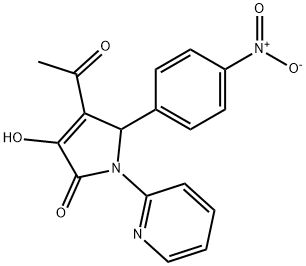 4-acetyl-3-hydroxy-5-{4-nitrophenyl}-1-pyridin-2-yl-1,5-dihydro-2H-pyrrol-2-one,332022-61-4,结构式