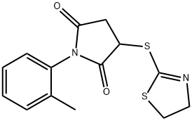 3-(4,5-dihydro-1,3-thiazol-2-ylsulfanyl)-1-(2-methylphenyl)pyrrolidine-2,5-dione Structure