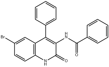 N-(6-bromo-2-oxo-4-phenyl-1,2-dihydroquinolin-3-yl)benzamide 化学構造式