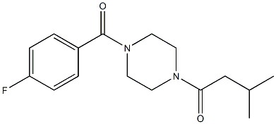 1-(4-fluorobenzoyl)-4-(3-methylbutanoyl)piperazine Structure