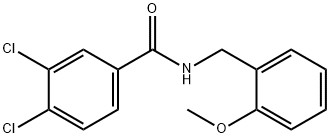 3,4-dichloro-N-(2-methoxybenzyl)benzamide Struktur