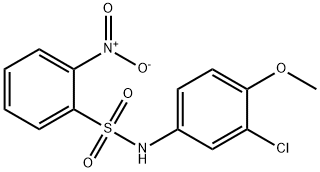 N-(3-chloro-4-methoxyphenyl)-2-nitrobenzenesulfonamide 结构式