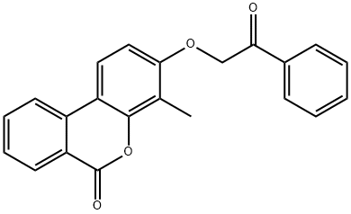 4-methyl-3-(2-oxo-2-phenylethoxy)-6H-benzo[c]chromen-6-one 化学構造式