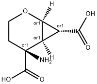 2-Oxabicyclo[4.1.0]heptane-5,7-dicarboxylicacid,5-amino-,(1R,5S,6S,7R)-rel-(9CI) Structure