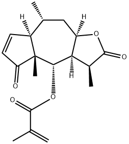 (3aR)-4,4a,7aα,8,9,9aα-Hexahydro-4α-(methacryloyloxy)-3β,4aβ,8α-trimethylazuleno[6,5-b]furan-2,5(3H,3aαH)-dione Structure