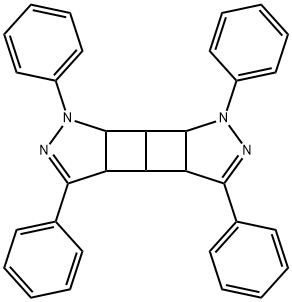 1,3a,3b,3c,6,6a,6b,6c-オクタヒドロ-1,3,4,6-テトラフェニルピラゾロ[3'',4'':3',4']シクロブタ[1',2':3,4]シクロブタ[1,2-c]ピラゾール 化学構造式