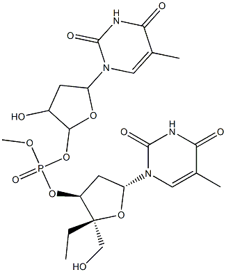 P-ethylthymidylyl-(3'-5')-thymidine Struktur