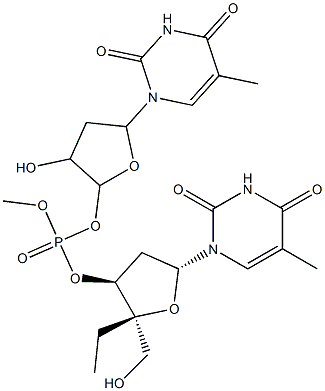 P-ethylthymidylyl-(3'-5')-thymidine Structure