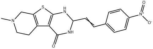 2-(2-{4-nitrophenyl}vinyl)-7-methyl-2,3,5,6,7,8-hexahydropyrido[4',3':4,5]thieno[2,3-d]pyrimidin-4(1H)-one,353462-90-5,结构式