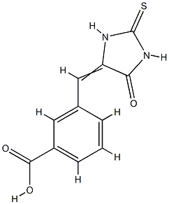 3-[(5-oxo-2-thioxo-4-imidazolidinylidene)methyl]benzoic acid Struktur