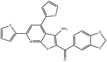 [3-amino-4,6-di(2-thienyl)thieno[2,3-b]pyridin-2-yl](1,3-benzodioxol-5-yl)methanone,354552-55-9,结构式