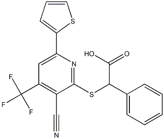 2-{[3-cyano-6-(2-thienyl)-4-(trifluoromethyl)-2-pyridinyl]sulfanyl}-2-phenylacetic acid|