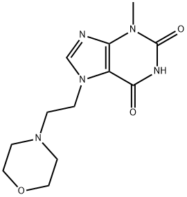 3-methyl-7-[2-(4-morpholinyl)ethyl]-3,7-dihydro-1H-purine-2,6-dione Struktur