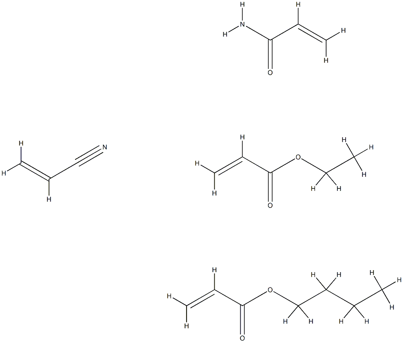 2-丙烯酸丁酯、2-丙烯酸乙酯、2-丙烯酰胺和2-丙烯腈的聚合物 结构式