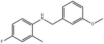 4-fluoro-N-(3-methoxybenzyl)-2-methylaniline 化学構造式