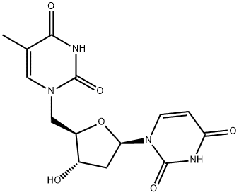 2',5'-ジデオキシ-5'-[3,4-ジヒドロ-5-メチル-2,4-ジオキソピリミジン-1(2H)-イル]ウリジン 化学構造式
