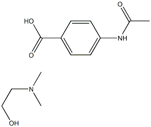 4-(acetamido)benzoic acid, compound with 2-(dimethylamino)ethanol (1:1) 结构式