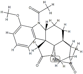 1-Acetyl-19,21-epoxy-17-methoxyaspidospermidine-10,21-dione 结构式