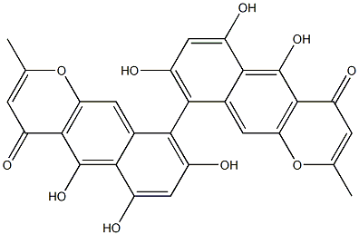 (aR)-5,5',6,6',8,8'-Hexahydroxy-2,2'-dimethyl-9,9'-bi[4H-naphtho[2,3-b]pyran]-4,4'-dione Structure