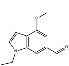 1H-Indole-6-carboxaldehyde,4-ethoxy-1-ethyl-(9CI) 结构式