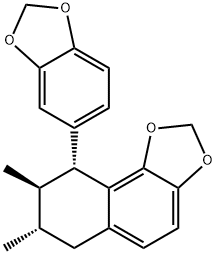(7S)-9α-(1,3-Benzodioxol-5-yl)-6,7,8,9-tetrahydro-7α,8β-dimethylnaphtho[1,2-d]-1,3-dioxole,3738-01-0,结构式