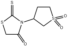 3-(1,1-dioxidotetrahydro-3-thienyl)-2-thioxo-1,3-thiazolidin-4-one 化学構造式