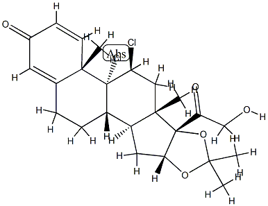 9,11β-Dichloro-21-hydroxy-16α,17-[(1-methylethylidene)bis(oxy)]pregna-1,4-diene-3,20-dione,3744-50-1,结构式
