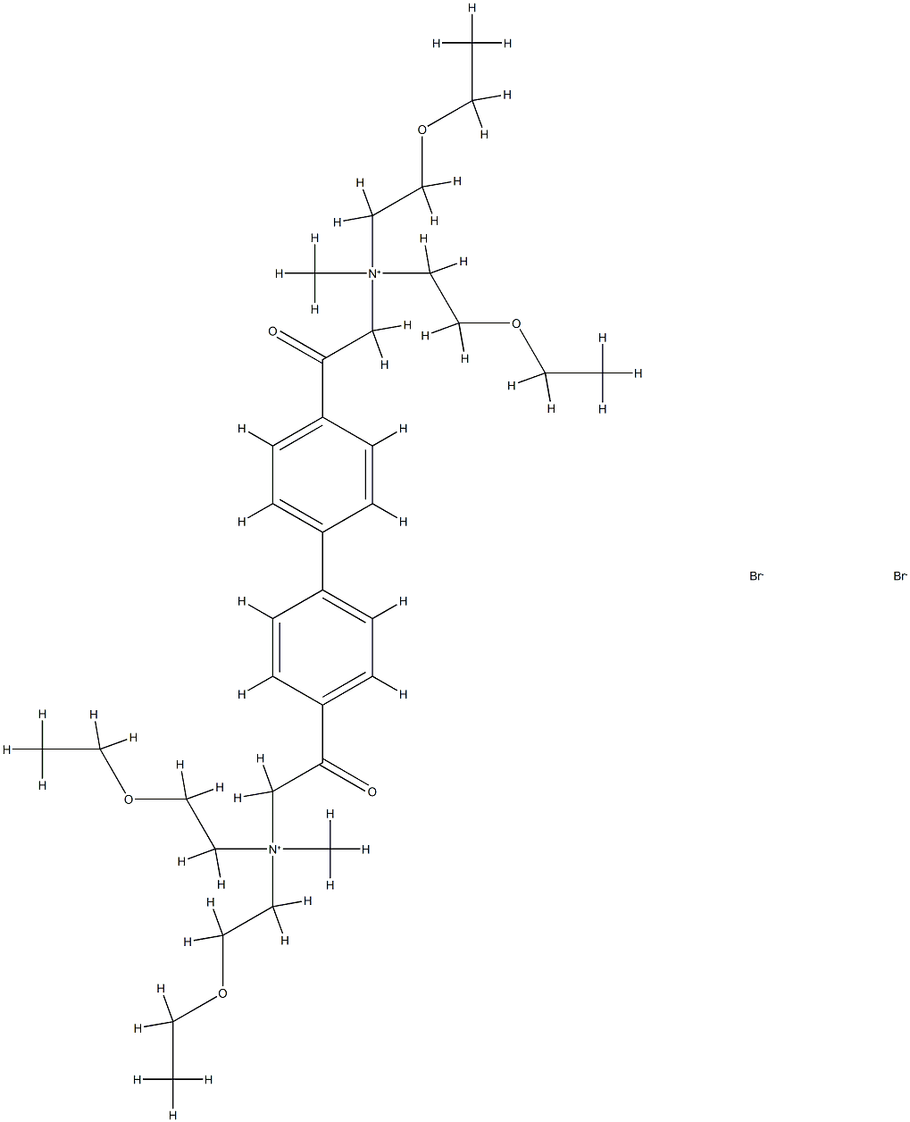 4,4'-Bis(N,N-di(2-ethoxyethyl)-N,N-dimethylammonioacetyl)biphenyl Structure