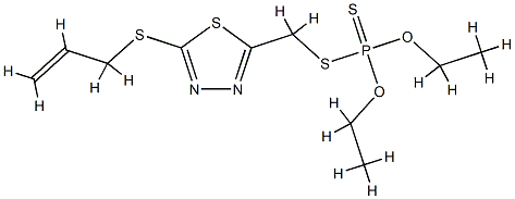 diethoxy-[(5-prop-2-enylsulfanyl-1,3,4-thiadiazol-2-yl)methylsulfanyl] -sulfanylidene-phosphorane 结构式