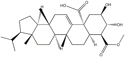 (4S)-2α,3β-Dihydroxy-D:C-friedo-B':A'-neogammacer-9(11)-ene-23,25-dioic acid Structure