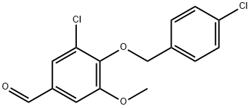 3-chloro-4-[(4-chlorophenyl)methoxy]-5-methoxybenzaldehyde,384857-12-9,结构式