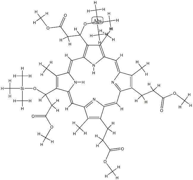 3,8,13,17-Tetramethyl-β',β''-bis[(trimethylsilyl)oxy]-21H,23H-porphyrin-2,7,12,18-tetrapropionic acid tetramethyl ester Struktur