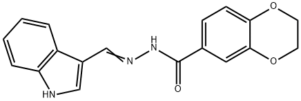 N'-(1H-indol-3-ylmethylene)-2,3-dihydro-1,4-benzodioxine-6-carbohydrazide Struktur