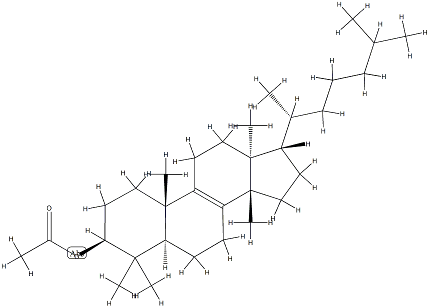 (13α,14β,17α)-5α-Lanost-8-en-3β-ol acetate Structure