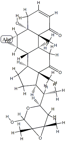 (22R,24S,25S,26R)-6α,7α:22,26:24,25-Triepoxy-5,26-dihydroxy-5α-ergost-2-ene-1,12-dione Struktur