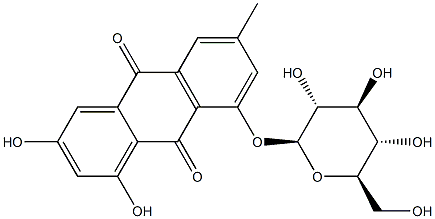 大黄素-1-O-葡萄糖苷 结构式