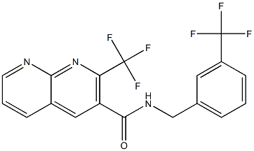 1,8-Naphthyridine-3-carboxamide,2-(trifluoromethyl)-N-[[3-(trifluoromethyl)phenyl]methyl]-(9CI),388565-57-9,结构式