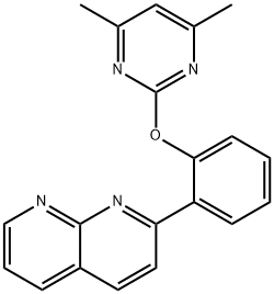 1,8-Naphthyridine,2-[2-[(4,6-dimethyl-2-pyrimidinyl)oxy]phenyl]-(9CI) 化学構造式