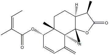 38963-19-8 (Z)-2-Methyl-2-butenoic acid [(3R)-2,3,3aβ,4,5,5a,6,9,9aβ,9bα-decahydro-3,5aα-dimethyl-9-methylene-2-oxonaphtho[1,2-b]furan-6β-yl] ester