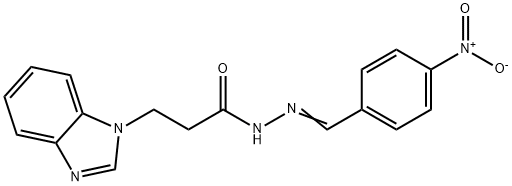 (E)-3-(1H-benzo[d]imidazol-1-yl)-N-(4-nitrobenzylidene)propanehydrazide Struktur